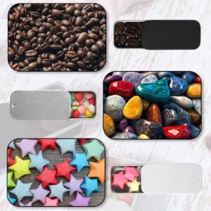 Prasacco 3 Pcs Metal Tin Box Containers, Slide Top Tin Containers Rectangular Empty Hinged Tins Mini Portable Box Containers Home Organizer for Jewelry Crafts Candy Gift Card Holder (2x1x0.4 Inch)