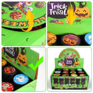 SURCVIO 168 PCS Halloween Party Favors 24 Pack Prefilled Small Plastic Witch Cauldron Halloween Toys in Bulk Halloween Prizes Gifts Miniatures for Kids Trick or Treat