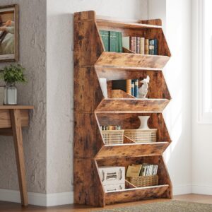 ironck bookcase and bookshelf 5 tiers with storage shelves, bookshelf with open display storage organizer for living room, home office