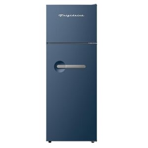 Frigidaire EFR768-AZURE Retro Apartment Size Refrigerator with Top Freezer-2 Fridge with 7.5 Cu Ft of Storage Capacity, Adjustable Spill-Proof Shelves, Door & Crisper Bins, Azure, Blue