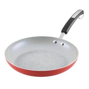 farberware disney bon voyage ceramic nonstick frying pan, dishwasher safe, skillet (11 inch), red