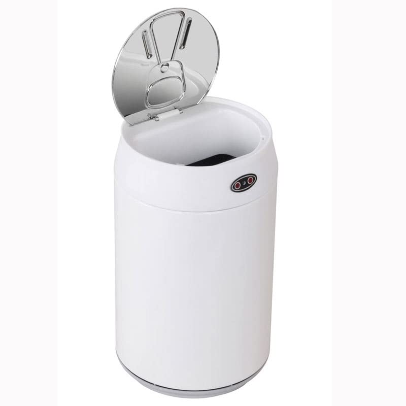 LLLSSS Mini Sensor Stainless Steel Garbage Can Auto Close Waste Bin Trash Bucket Battery Power Decoration(D)