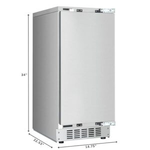 KoolMore Reserve 15 in. Residential Panel Ready (Panel Not Included) Ice Maker 57 lbs/24hr in Stainless-Steel (KM-BIM57-PR)