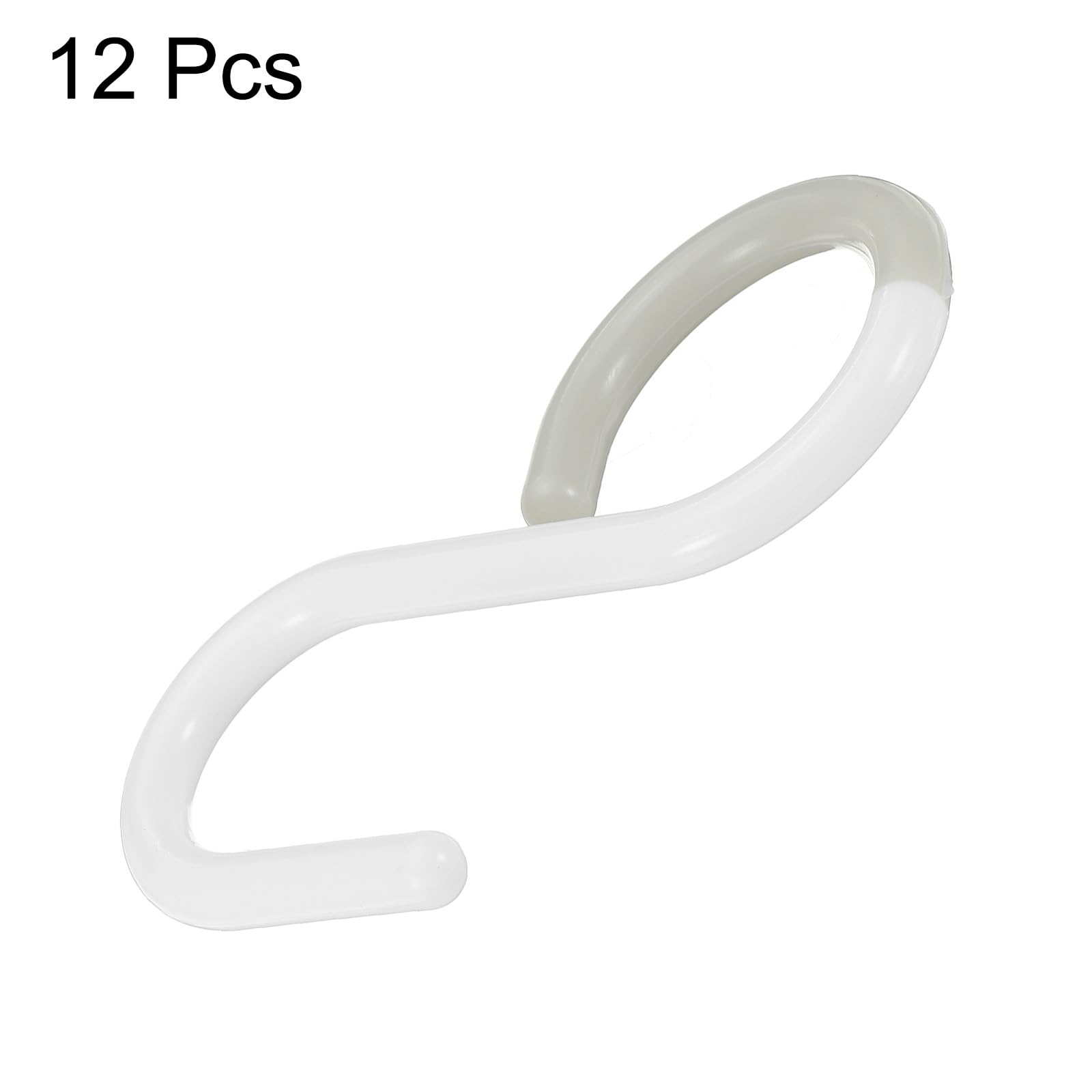 HARFINGTON 12pcs S Hooks 3.5" Plastic Hanging S Shaped Hooks Large S Hanger Closet Rod Hooks for Hanging Kitchen Utensils Cups Plants Jewelry Jeans Clothes Towels Tools, White