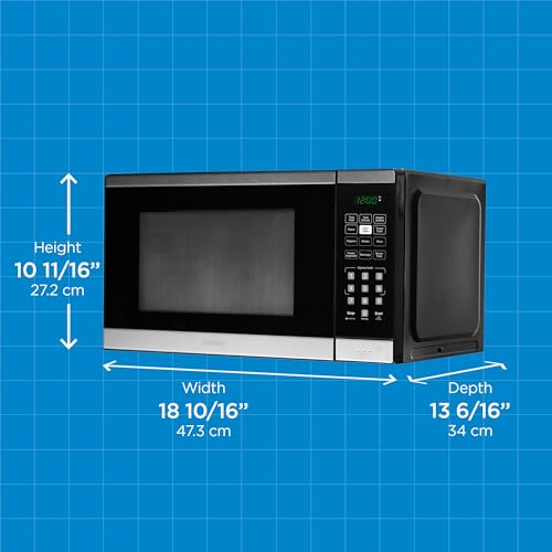 Danby DBMW0925BBS 0.9 cu. ft Countertop Microwave, Black and Stainless Steel