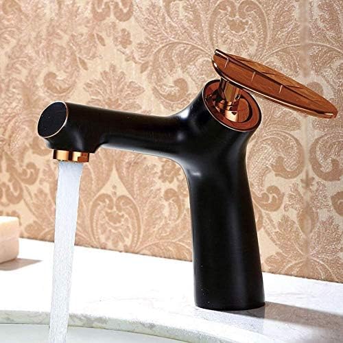 GTORCZDF Kitchen Taps Kitchen Tap Kitchen Tap 1 Set New Black Cooper Vintage Brass Single Handle Bathroom Basin Faucet Cold and Hot Water Mixer Bath Tap