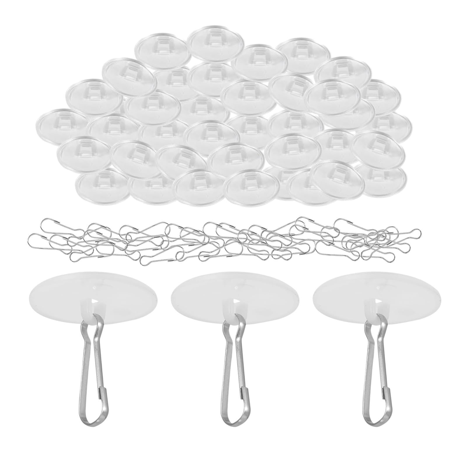 100PCS Clear Command Hooks, Command Ceiling Hooks Self-Adhesive Ceiling Hooks for Hanging, Sticky Damage-Free No-Drill Ceiling Discs for Festival Wedding Birthday Party Christams Decorations