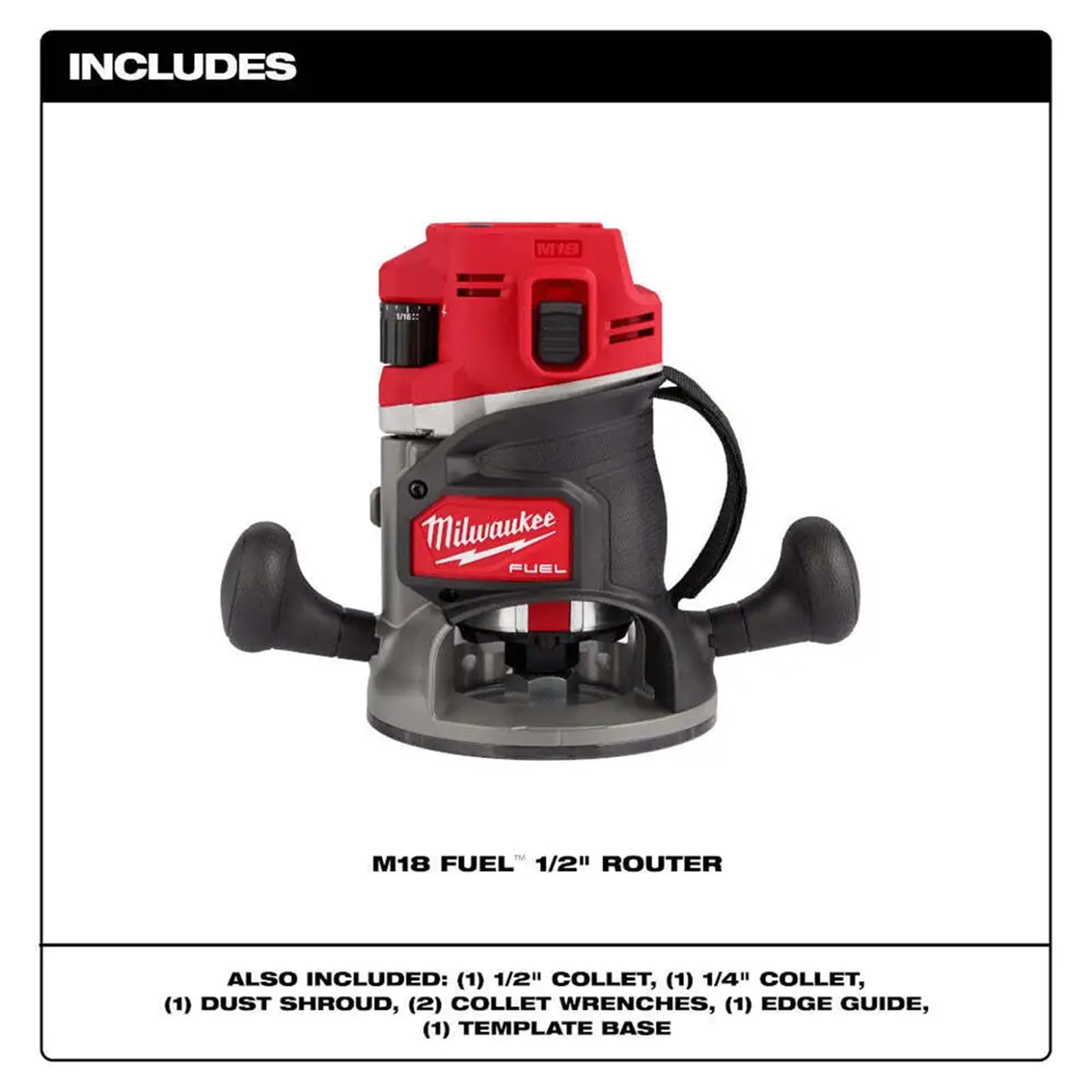 2838-20 For Milwaukee M18 FUEL 18V 1/2" Cordless Lithium-Ion Router - Bare Tool