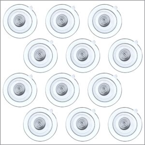 clip strip 12 pack suction cups, heavy duty super sucker suction cup without hook, 1.75" diameter, 4 pounds downward weighted rate, display signage in retail, ideal for home, office, & retail stores