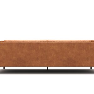 Valencia Mary Leather Couch 93" | Top Grain Nappa 11000 Leather Wide Seat, Solid Wood Frame, Plush Cushioning, Top-Stitched French Seams, Saddle Tan