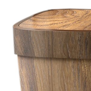 Imitation Wood Trash Can Rectangular Trash Bin Waste Basket Compact Garbage Container Bin for Bedroom Living Room Kitchen, S