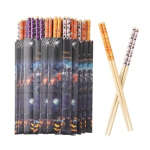 halloween 50 pairs 9.4inch bamboo disposable chopsticks - sleeved and separated, party gifts