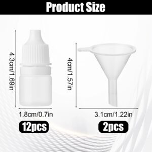 Styquenzer 12PCS 3ml Empty Plastic Dropper Bottles, Bulk Portable Dropper Mini Liquid Dropper Bottle with Screw Cap, Mini Dropper Bottles for Liquids Oils Essence Paint