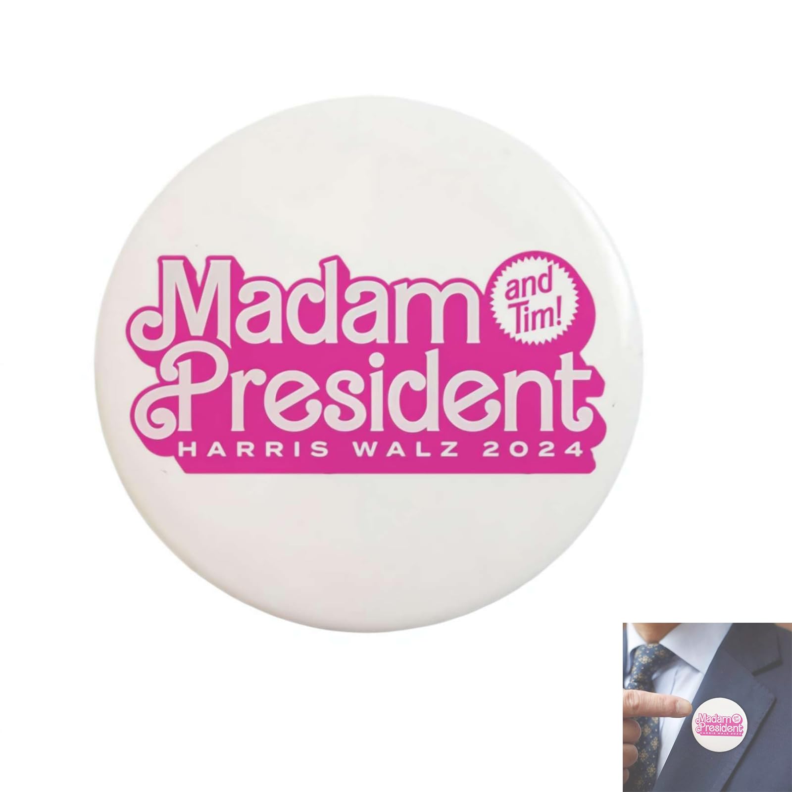 Kamala Harris Waltz 2024 Button Pins，Kamala Harris Tim Waltz 2024 President Election Round Buttons Badge for Supporter, Kamala 2024 New Cute Pin, Exquisite Kamala Harris Lapel pins(10pcs) (Pink)