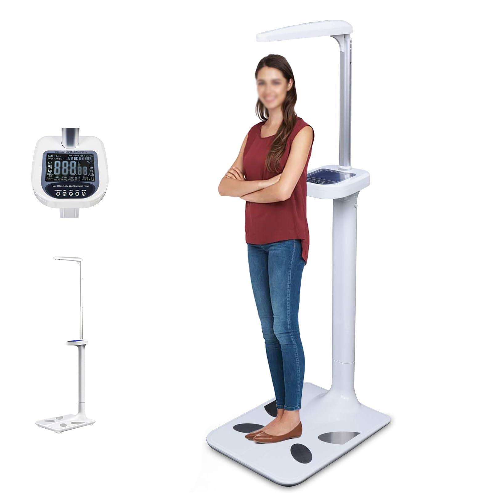 RODIETO Medical Digital Scales, Smart Bluetooth Height and Weight Scale, Professional Physicians Scale with LCD Display, Voice Broadcast, Multifunctional Body Fat Analyzer, BMI Measuring Tool