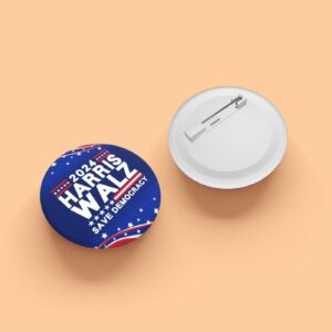 Kamala Harris Waltz 2024 Button Pins，Kamala Harris Tim Waltz 2024 President Election Round Buttons Badge for supporter, Kamala 2024 new cute Pin, exquisite Kamala Harris lapel pins(5pcs) (Pink)