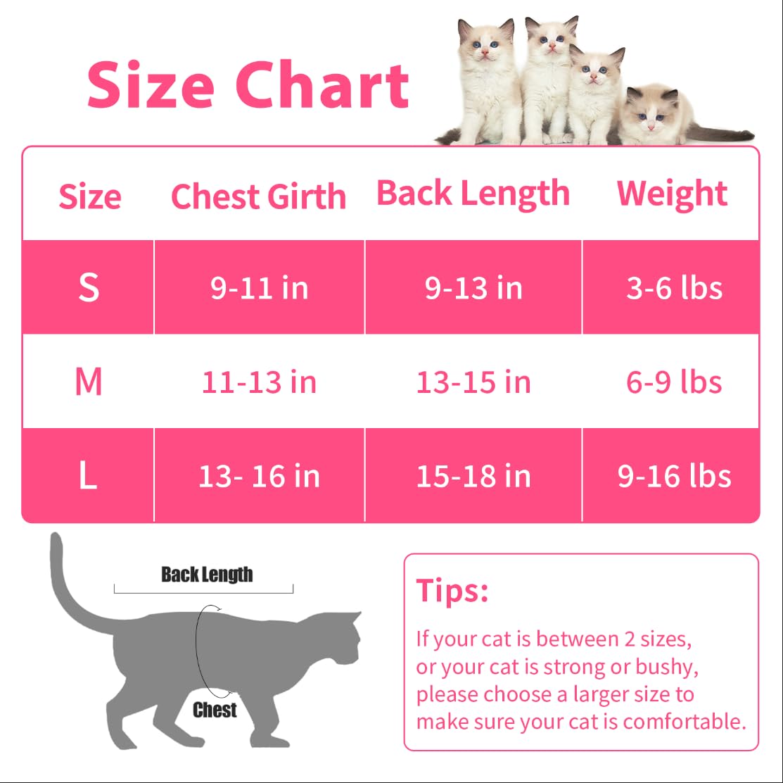 Cat Recovery Suit Cat Onesie for Cats After Surgery Female, Breathable Cat Surgery Recovery Suit for Abdominal Wounds Post-Surgery, Cat Surgical Spay Recovery Shirt for Cats Kitten Pink Small