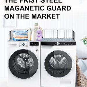 Magnetic Laundry Guard, 49.5'' Wide Metal Laundry Guards for Washer and Dryer with Silicone Gap Cover, Washer Dryer Countertop Organization, Laundry Topper For Most Front-Load and Flat-top Machine