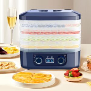 lanaqua food dehydrator machine, dehydrator for food and jerky with adjustable temperature(95-158°f) & 48h timer, digital food dehydrator with 5-trays, electric food dryer for meat, pet treats, herbs