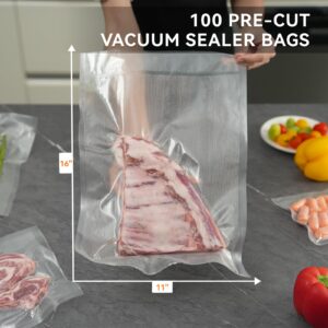 [2024 Q4] 11" x 16" Vacuum Sealer Bags, 100 Count – Ideal for Food Storage, Sous Vide, and Meal Prep, Keep Food Fresh and Nutrients, Wevac Lite