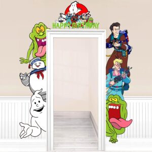 ghost door banner decorations, ghost door welcome sign banner door porch sign banner for ghost party decorations supplies