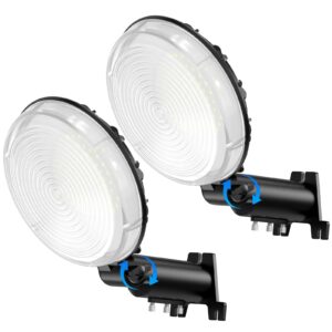 2 pack 120w 15000lm led barn light outdoor, dusk to dawn led outdoor light, yard light with adjustable angle, ip66 waterproof street lights 6500k area lights for paths, security, farmhouse, garage