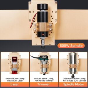 LUNYEE 4040 Turbo CNC Router Machine, 500W All-Metal Upgraded Linear Rail 3-Axis Engraving Milling Cutting Machine GRBL Control for Wood Metal Acrylic, 400 x 400 x 110mm (15.7''x15.7''x4.3'')