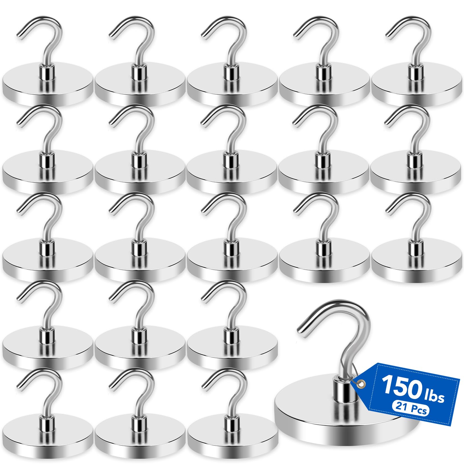 LOVIMAG Magnetic Hooks for Cruise Cabins, 150Lb Magnet Hooks, Cruise Essentials, Locker Accessories, Classroom Must Haves, Magnetic Hooks for Hanging, Refrigerator, Classroom, Whiteboard -21Pack