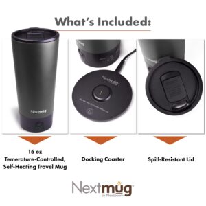 Nextmug Go - Temperature-Controlled, Self-Heating Travel Mug (Graphite - 16 oz.)