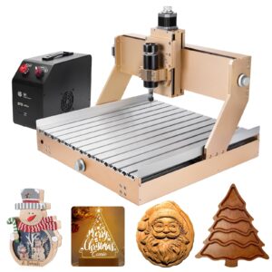 lunyee 4040 turbo cnc router machine, 500w all-metal upgraded linear rail 3-axis engraving milling cutting machine grbl control for wood metal acrylic, 400 x 400 x 110mm (15.7''x15.7''x4.3'')