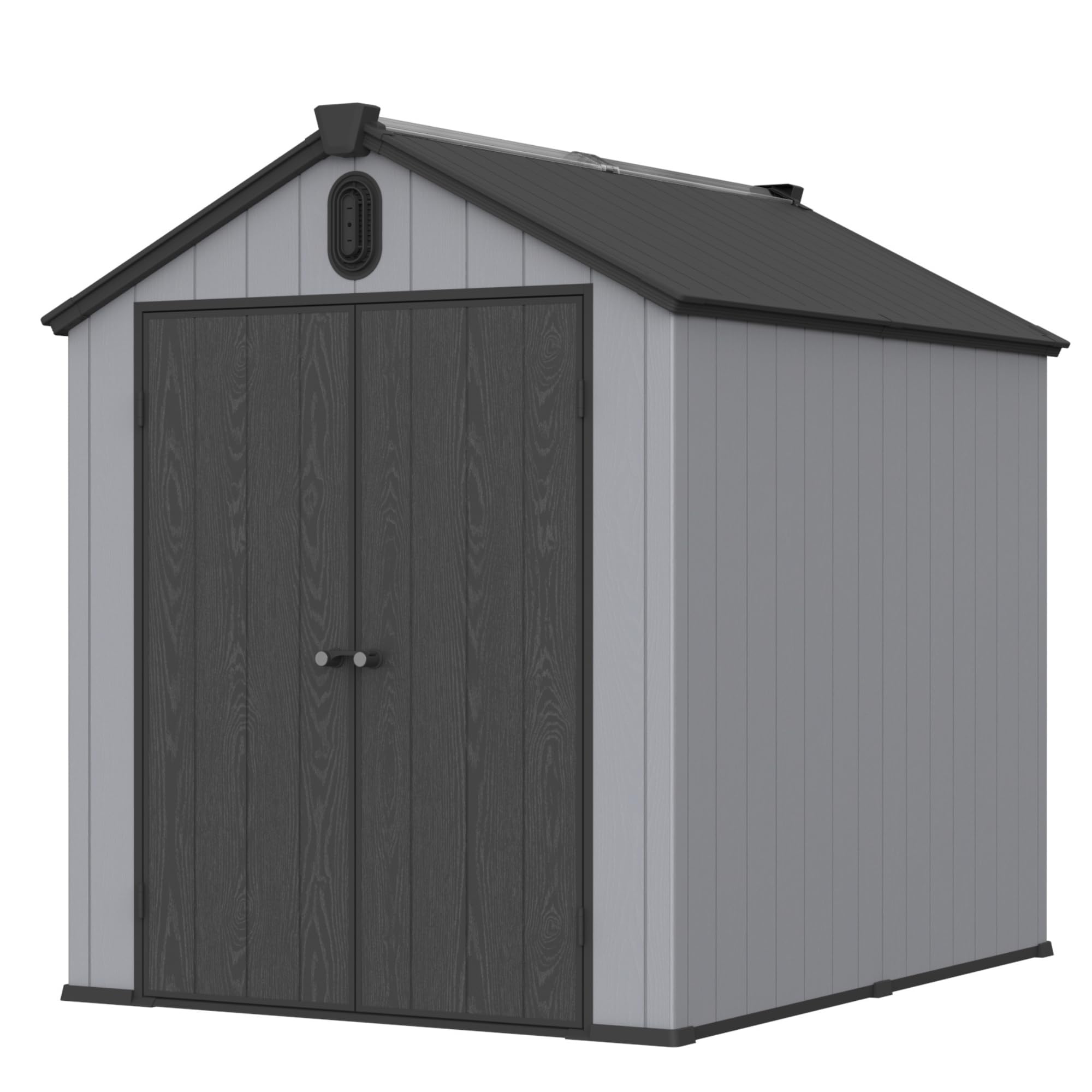 HXCQYGL XWT012 6 * 8ft Plastic Storage shed for Backyard Garden Big Spire Tool Storage (94.49-73.62-87.01)