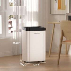 AIRPLUS 4,500 Sq.Ft 70 Pint Dehumidifier for Basements, (4 Smart Modes) Quiet Dehumidifiers for Bedroom & Home with Drain Hose, Auto Shut Off/24 Hr Timer/0.8Gallon Water Tank