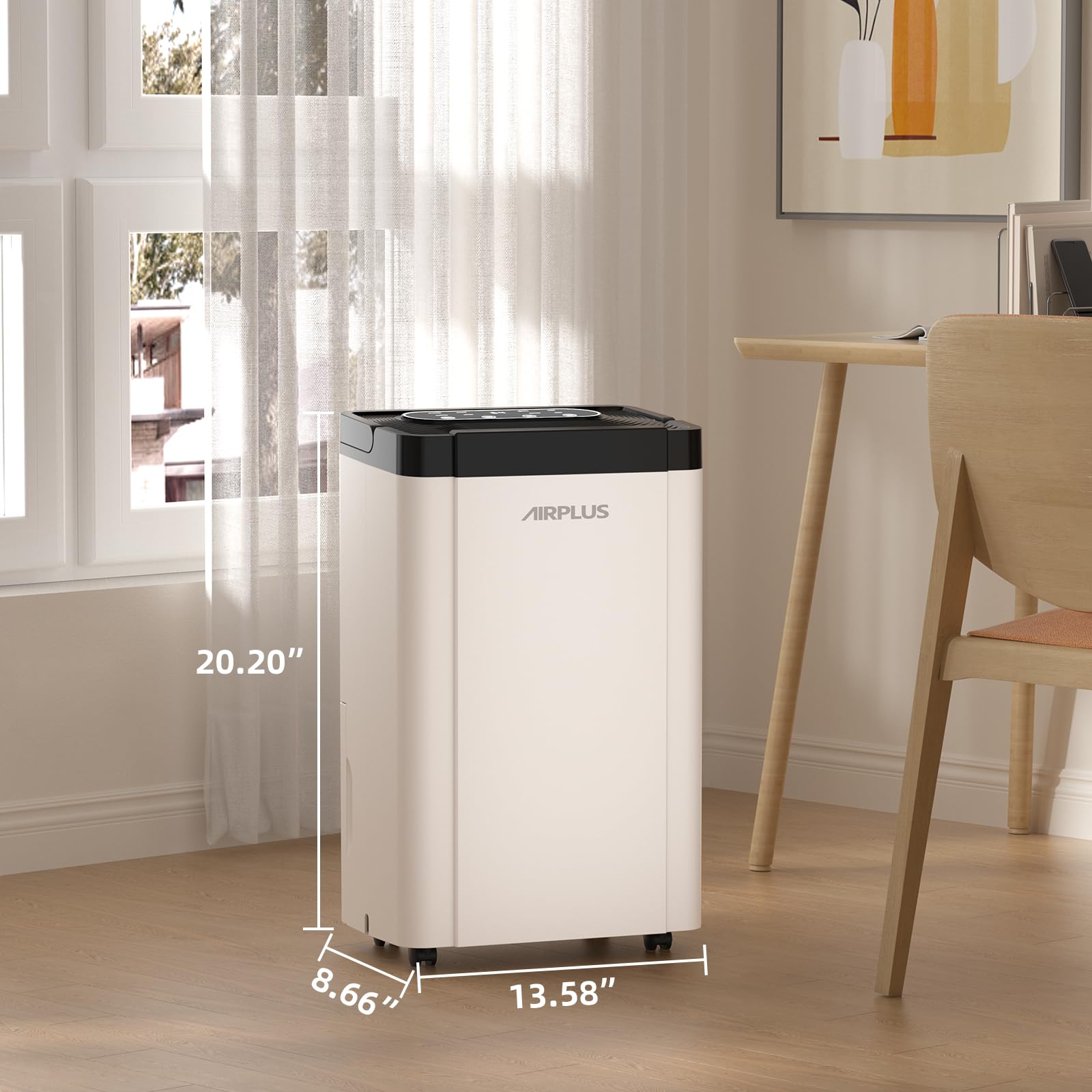 AIRPLUS 4,500 Sq.Ft 70 Pint Dehumidifier for Basements, (4 Smart Modes) Quiet Dehumidifiers for Bedroom & Home with Drain Hose, Auto Shut Off/24 Hr Timer/0.8Gallon Water Tank