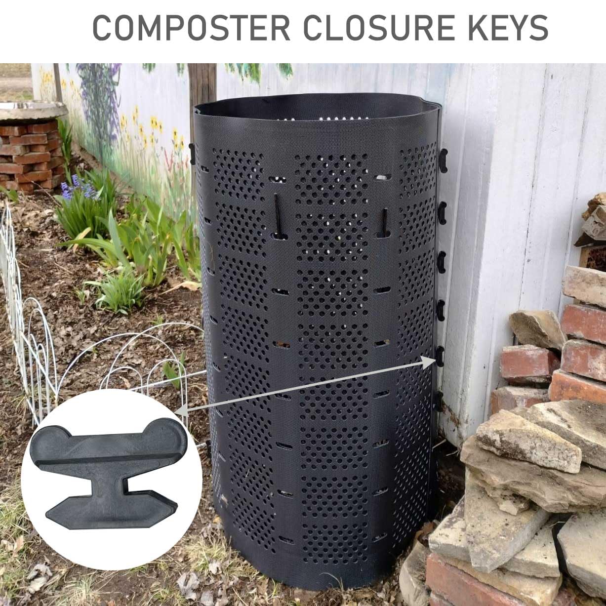 10 Pack Composter Closure Keys Easy to Setup Compost Bin Accessory with Majority Compatible Compost Bins