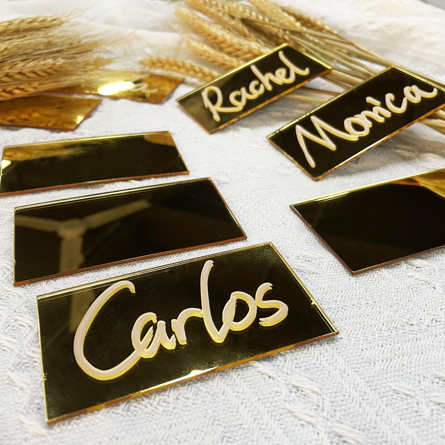 50Pcs Golden Acrylic Table Place Card for Wedding DIY Table Seating Cards Gold Wedding Supplies Decoration