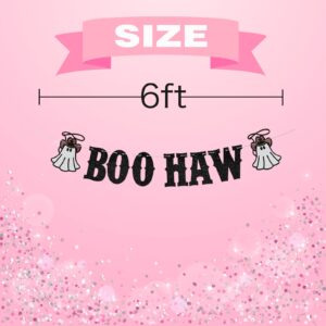 Boo Haw Banner for Halloween Party Decorations | Glittery Cowboy Ghost Hanging Decor | Western Theme Halloween Birthday Baby Shower Party Decoration Supplies