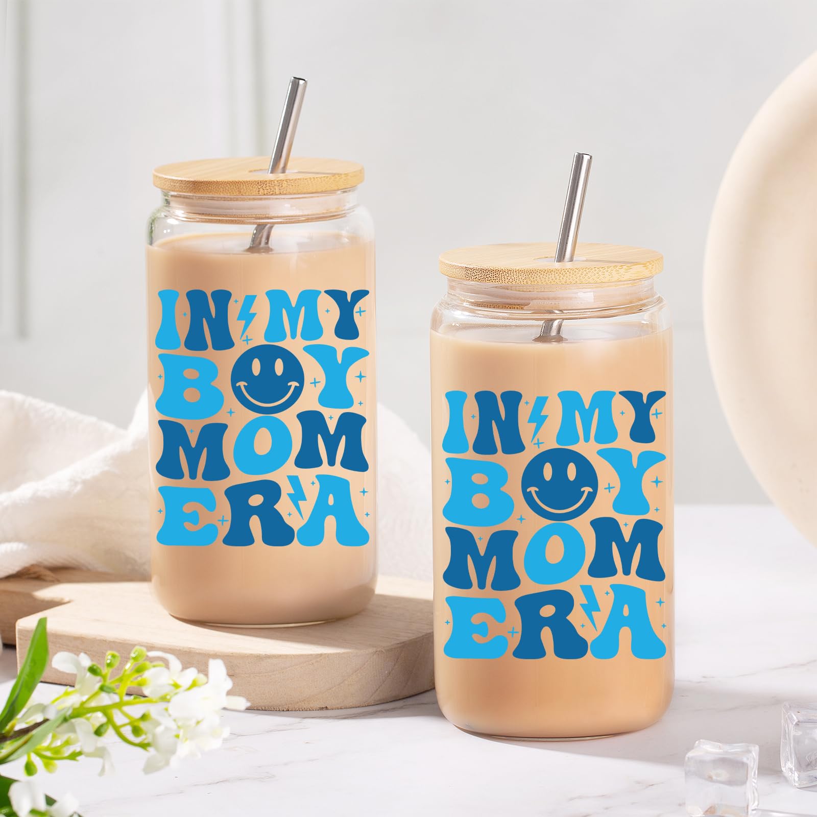 Boy Mom Gifts for Mom - New Mom Gifts - Postpartum Gifts for Mom to be - Cool Birthday Christmas for Pregnant Mom, Expecting Mom, Baby Mama, Mommy To Be In My Boy Mom Era 16 oz Iced Coffee Cup