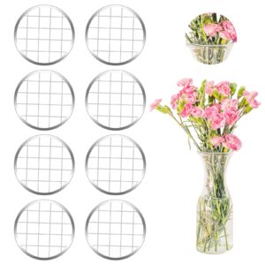 8 pcs mason jar flower insert lid metal flower mason jar lid insert flower organizer lid insert with square grids metal flower lid insert mason grid for regular mouth mason canning jars