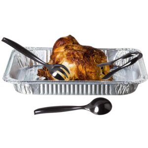 Durable Full Size Deep Aluminum Foil Roasting & Steam Table Pans - Deep Pan for Catering Large Groups - Disposable Pans Great for Cooking, Heating, Storing, Prepping Food- 50 Ct