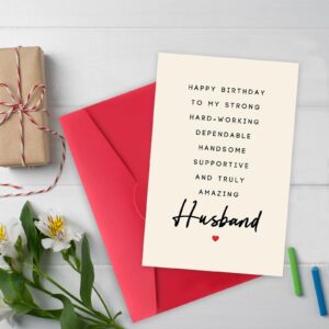 GlightG Sweet Birthday Card Gift for Husband, Romantic Husband Birthday Card from Wife, Thank You Husband Birthday Card, Happy Birthday to My Husband