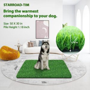 STARROAD-TIM Artificial Grass Rug Turf for Dogs Indoor Outdoor Fake Grass for Dogs Potty Training Area Patio Lawn Decoration (50 x 30 Inch (Pack of 1))