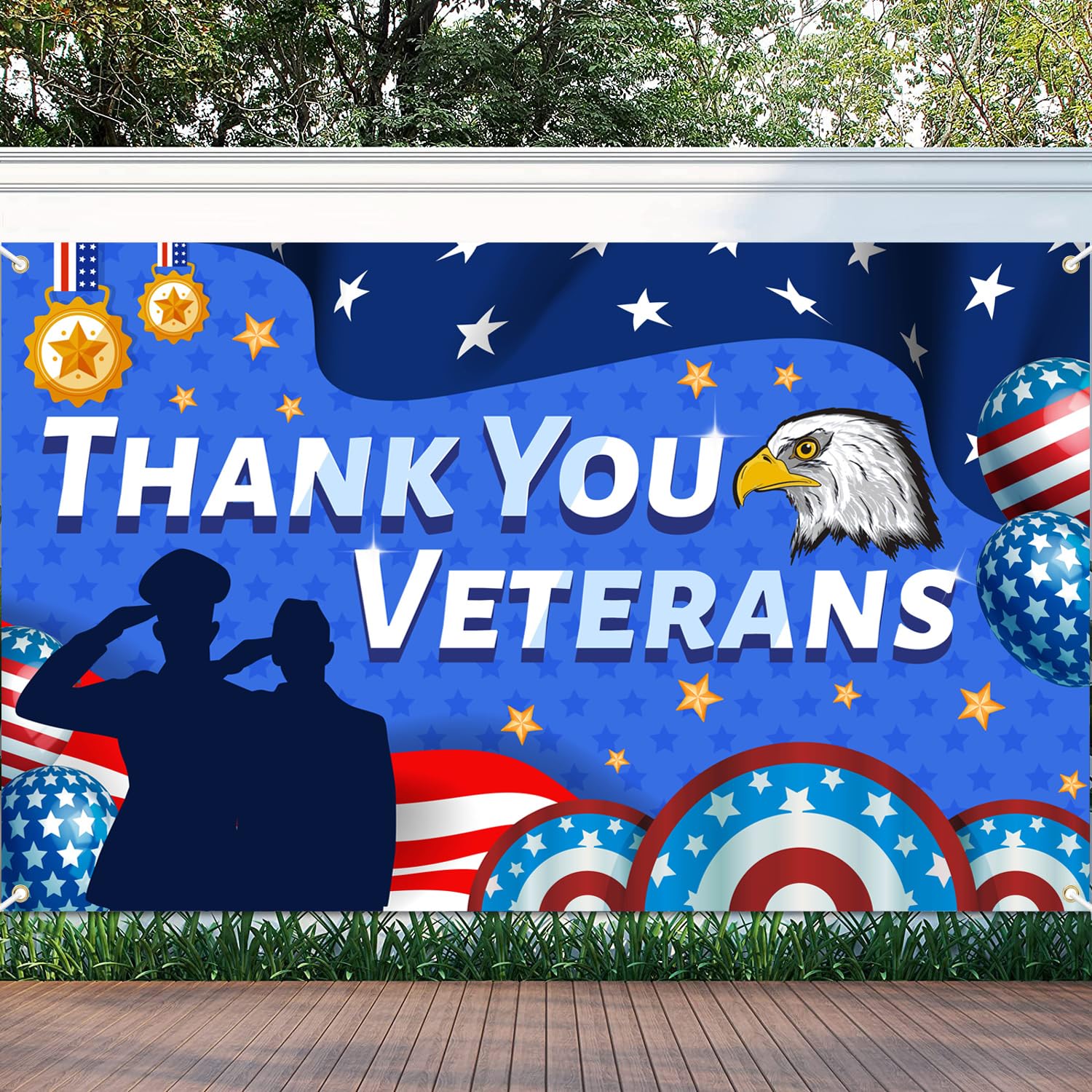 Veterans Day Banner Backdrop, Thank You Veterans Banner, Veterans Day Decorations, Veterans Day Background Backdrop for Photography, Veterans Day Party Decorations