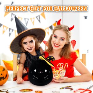 Witch Cat Plush Halloween Cute Stuffed Animals Soft Pillow Toys Birthday Gift for Girls Boys Kids