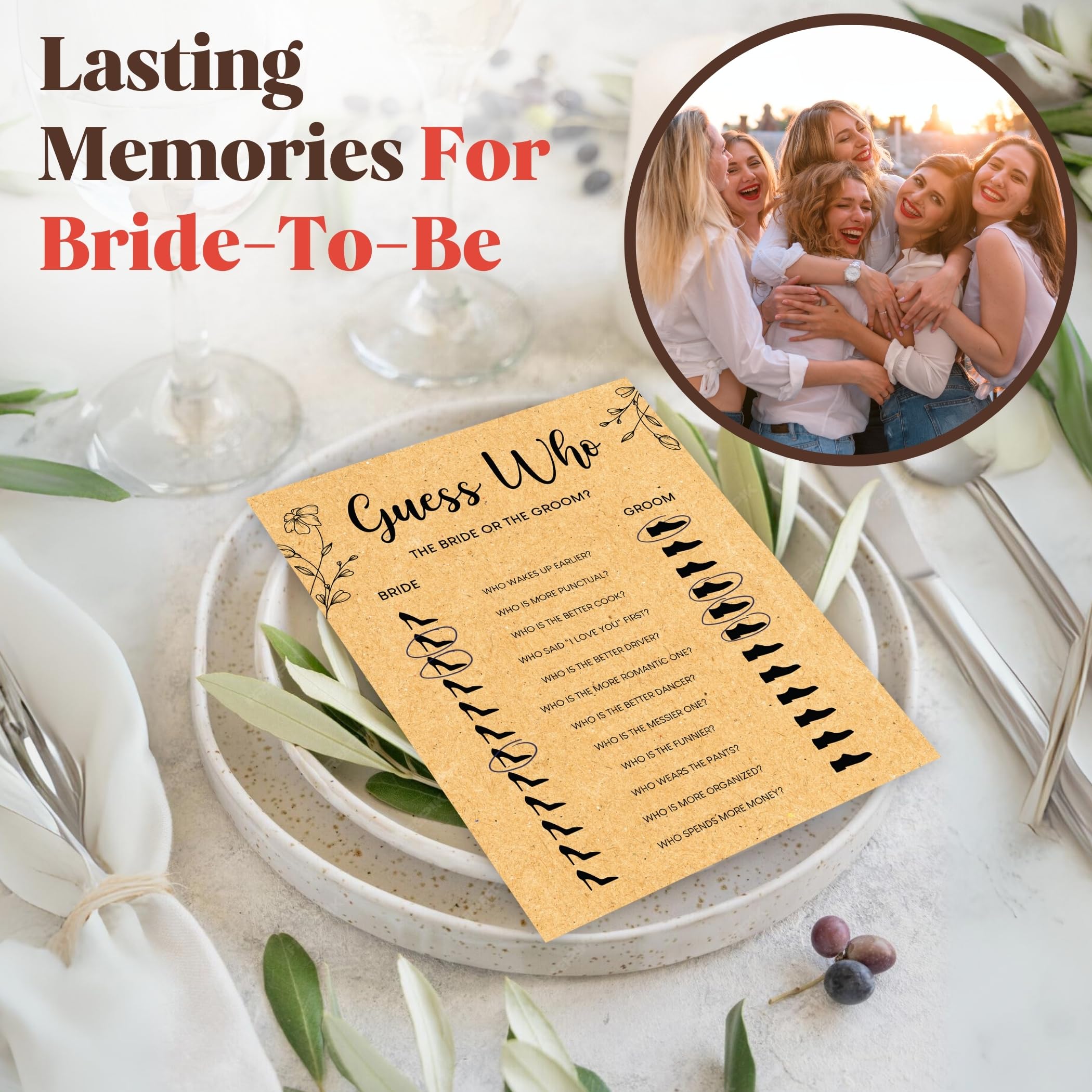 STOFINITY Guess Who Bride Or Groom Bridal Shower Game - 50 Pcs What Did The Groom Say Bridal Game, Bridal Party Games Ideas, Wedding Games for Guests Bridal Shower Decorations