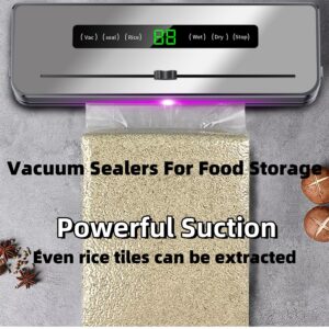 NxYmxgo Large Suction Force Kitchen Sous Vide Meat Food Saver Vacuum Sealer Packing Machine with Cut, Food Preserver Vacuum Sealer for Touring Car& Hunting and Fishing Journey