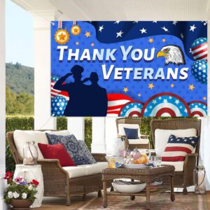 Veterans Day Banner Backdrop, Thank You Veterans Banner, Veterans Day Decorations, Veterans Day Background Backdrop for Photography, Veterans Day Party Decorations