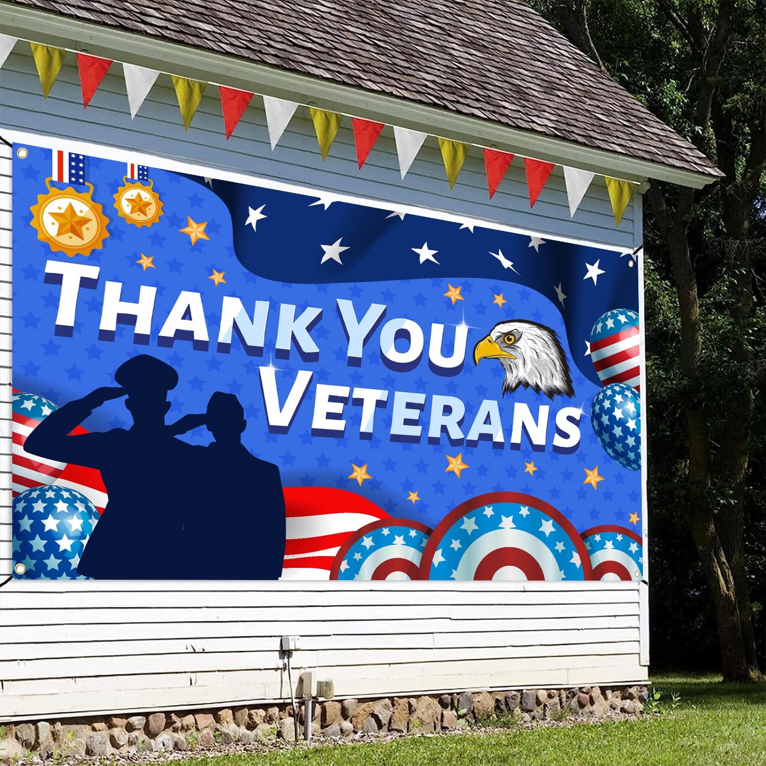 Veterans Day Banner Backdrop, Thank You Veterans Banner, Veterans Day Decorations, Veterans Day Background Backdrop for Photography, Veterans Day Party Decorations