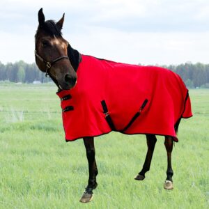 Polar Fleece Cooler Horse Fleeces,Horse Cooler & Fleece Blankets for Horses，Horse Exercise Sheet，Horse Care Blanket (Red, EU 135 cm - US 72 in)