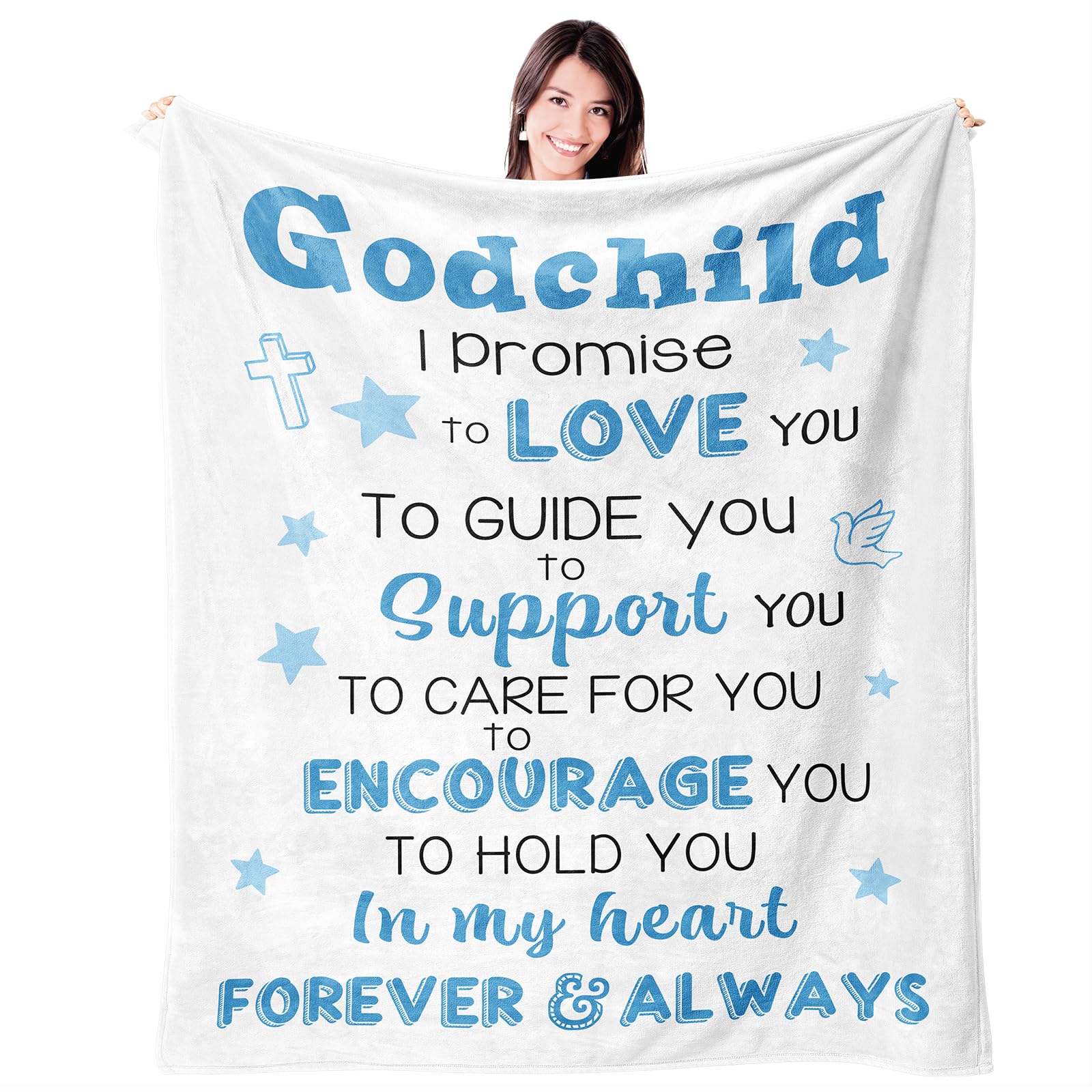 Mosslink Baptism Gifts for Girl Boys, Baptismal Gifts for Girls Boys, Christening Gifts for Girls Boys, Godchild Baptism Gift Ideas, Christian Gifts for Girls Boys Throw Blanket 50"x40"