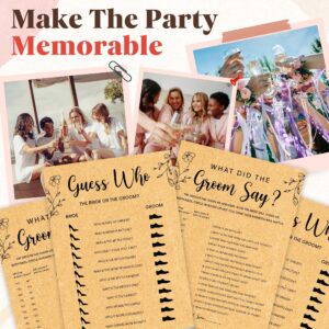 STOFINITY Guess Who Bride Or Groom Bridal Shower Game - 50 Pcs What Did The Groom Say Bridal Game, Bridal Party Games Ideas, Wedding Games for Guests Bridal Shower Decorations